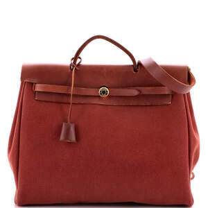 Hermes Herbag Zip Leather And Toile 39 #224655H24B